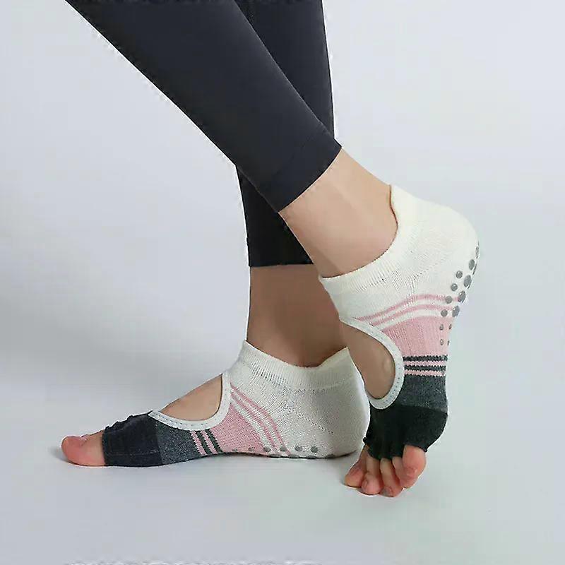 Yoga exercise socks Patchwork Low-Ankle  Toeless Open Toe Pilates Socks