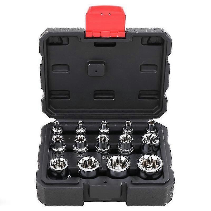 14 stuks 3/8-inch 1/2 inch, 1/4 inch, E-torx Socket Set