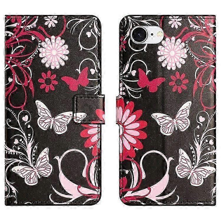 Phone Case For iPhone 16e, Pattern Print PU PU Leather Wallet Phone Cover