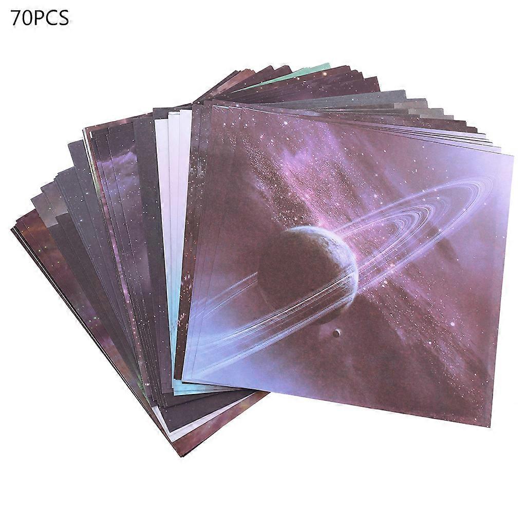 Scrapbooking Origami Paper 70 Sheets Art Background Universe Planet Moon Paper C Multi-Colored