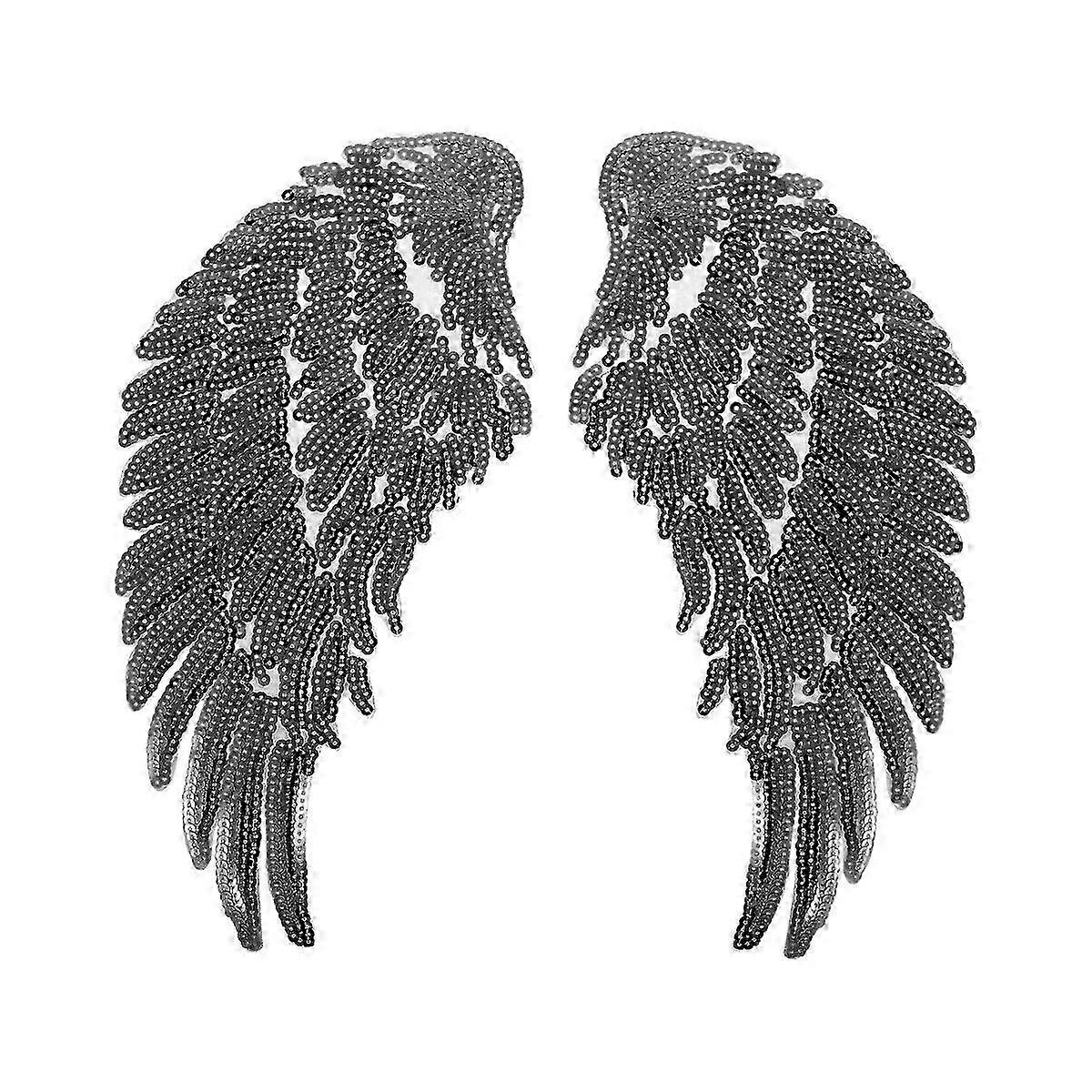 1 Pair Wings Sequin Patches Sequin Wings Set Clothes Angle Wings Applique