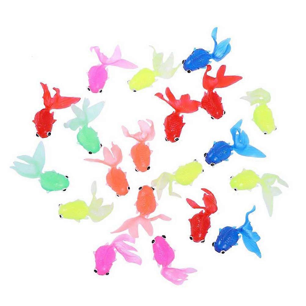 50 Pcs Realistic Goldfish Toy Funny TPR Goldfish Model Figures Set Party Favors for Kids Children Mixed Color