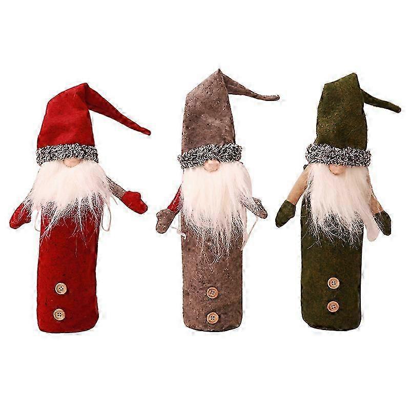 Handmade Christmas Wine Bottle Caps, Set of 3 Decorative Caps for Wine Bottles, Perfect for Christmas Parties and Festive Celebrations