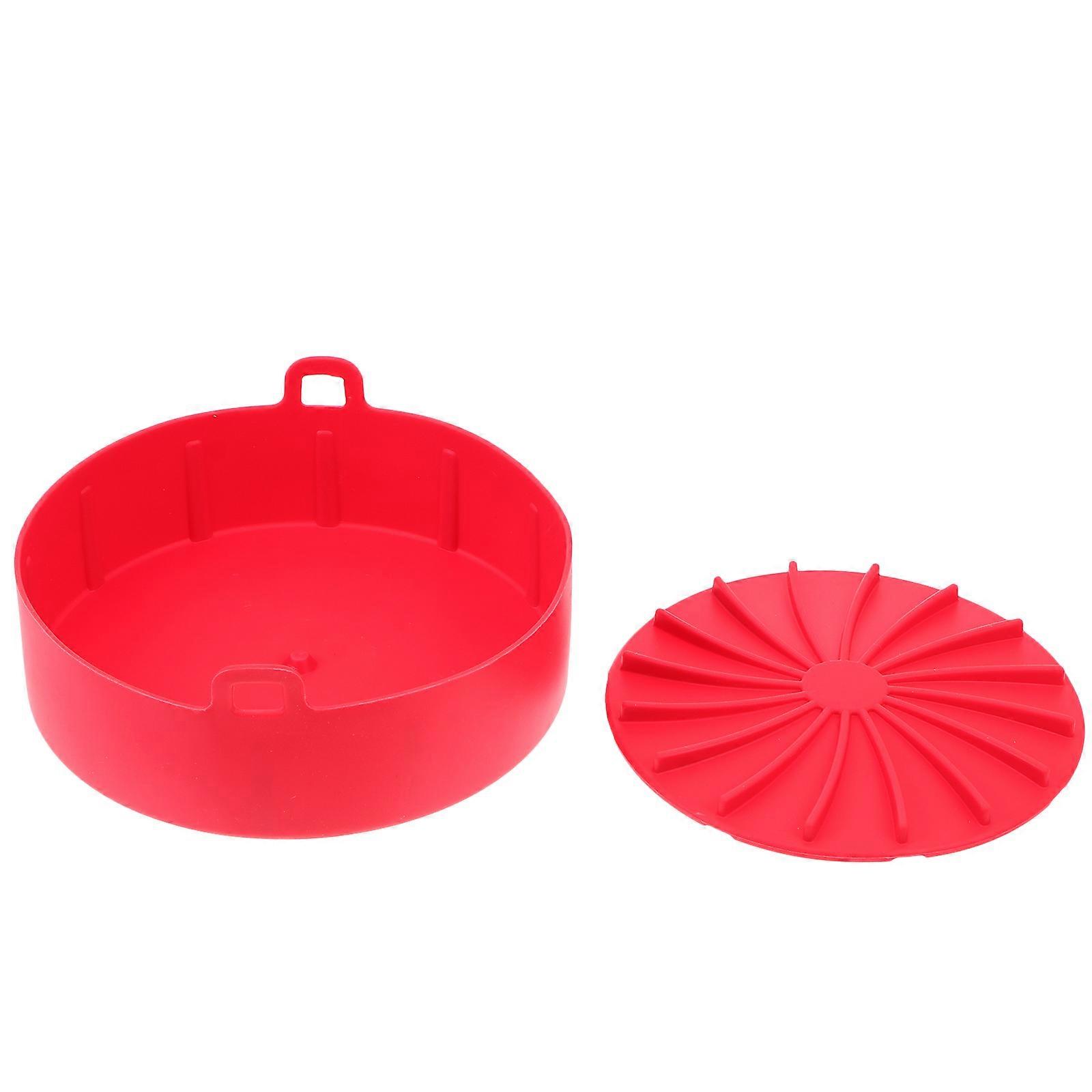 Air Fryer Silicone Bakeware Pan for Kitchen Use Red Even Heating Perfect for Baking 1 Pc