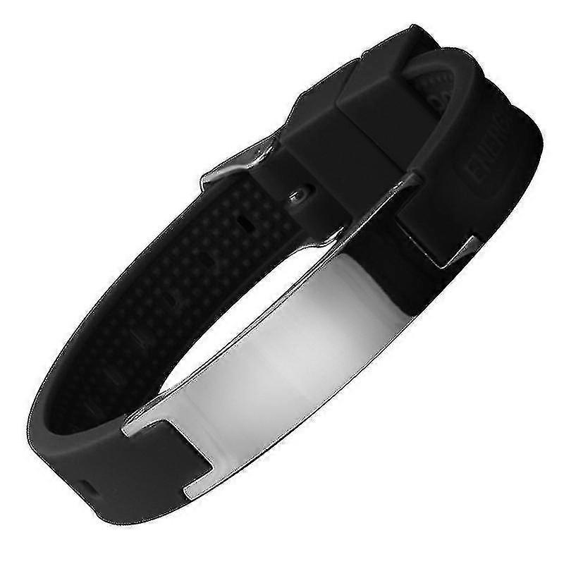 エナジーバランスマグネティックリストバンド - ブラックシリコンブレスレット