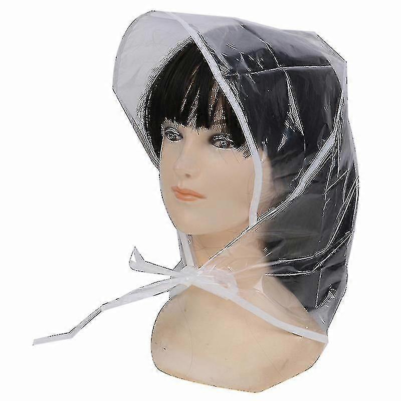 1PC Gorro de ducha impermeable transparente para mujer, protector de cabello reutilizable Rain Bonnet