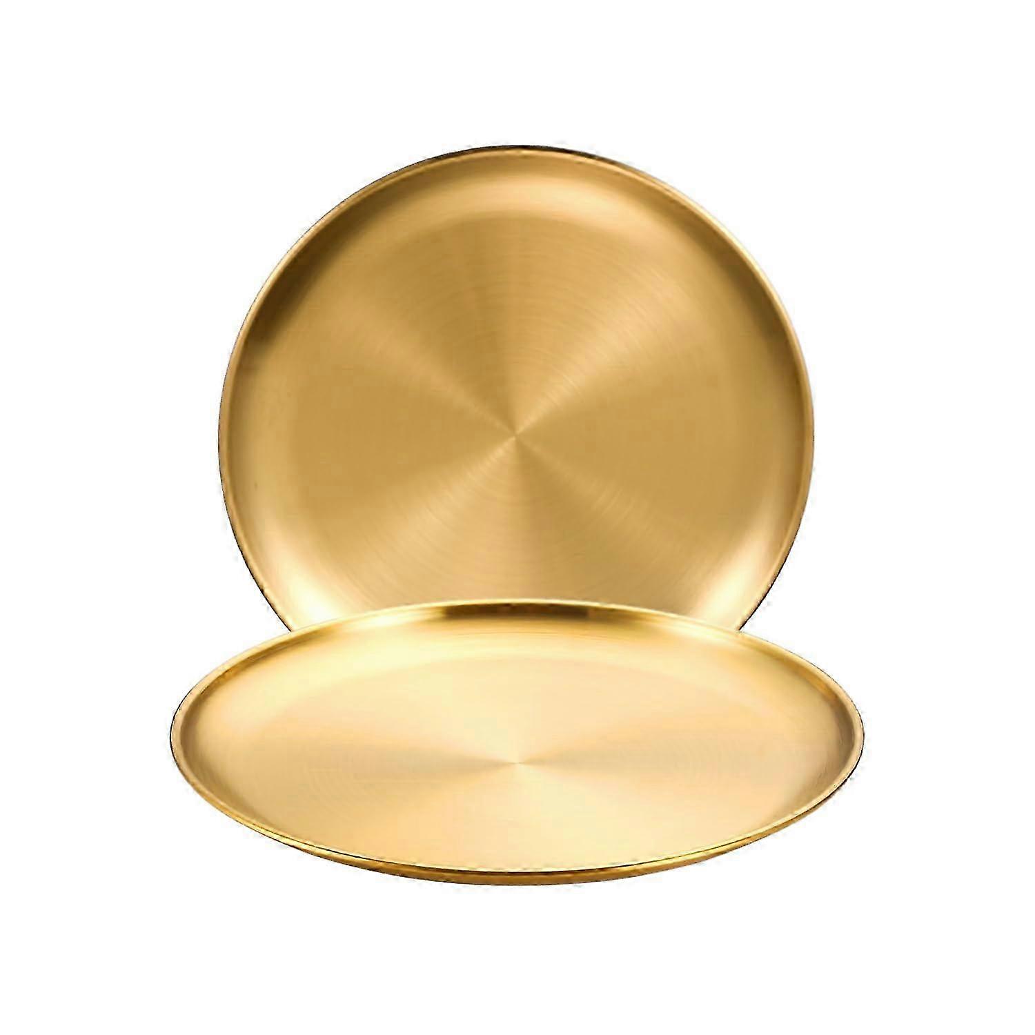 Placas de aço inoxidável dourado de 8 polegadas para lanches de acampamento