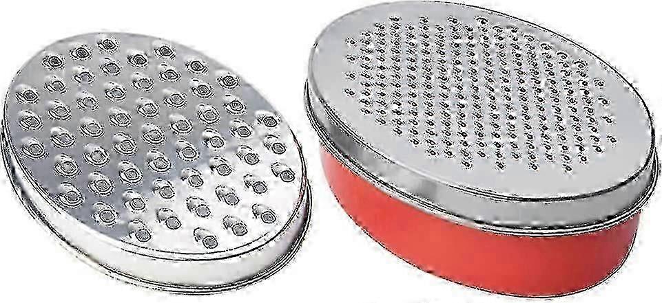 Roestvrij Stalen Keukenrasp Kaasrasp Parmezaanse Rasp met Opbergdoos (Rood) f26