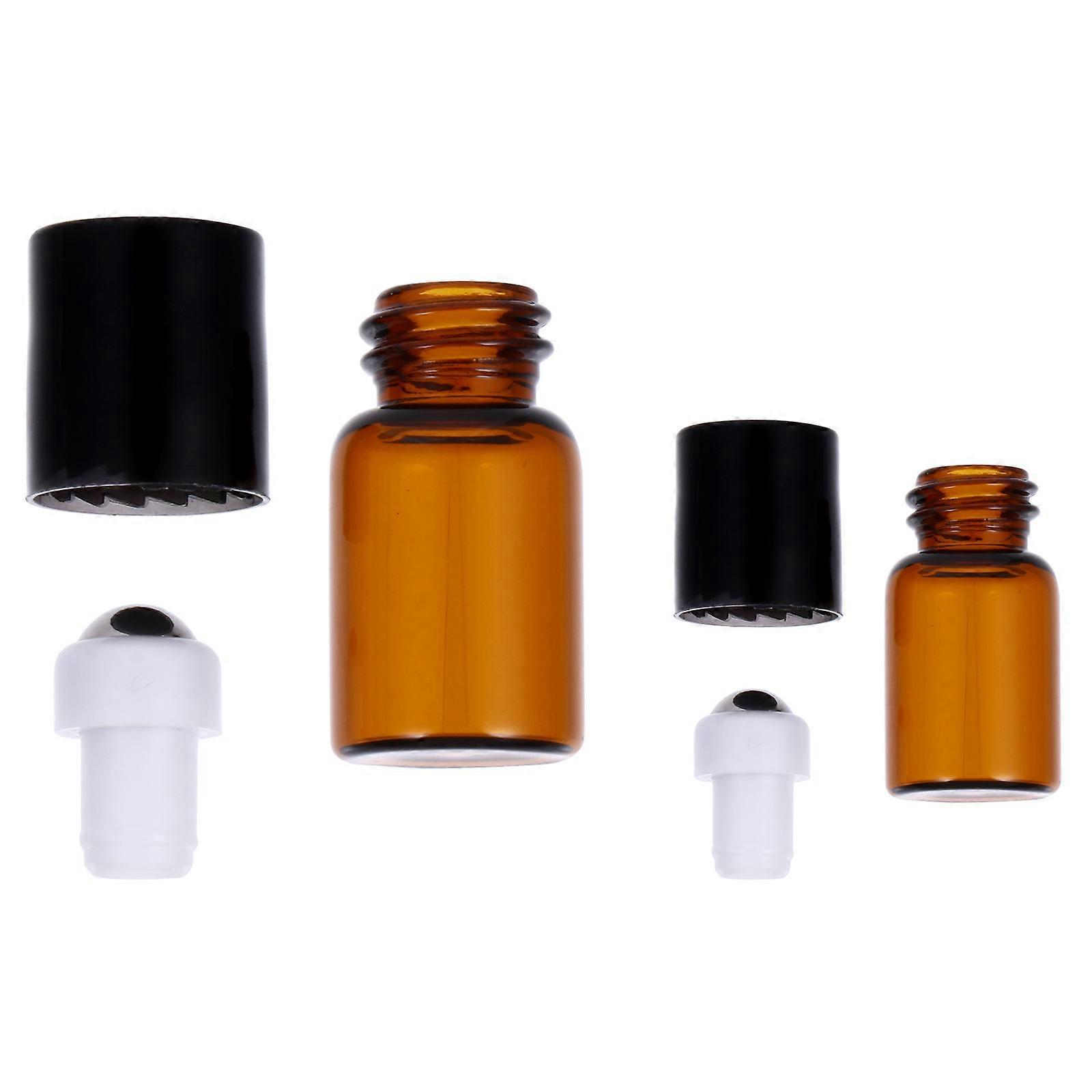 12pcs Refillable Glass Roller Bottles Leak Proof Brown Vials Travel Friendly Roll On Bottles for Essential Oils and Lotions Easy to Clean and Refill