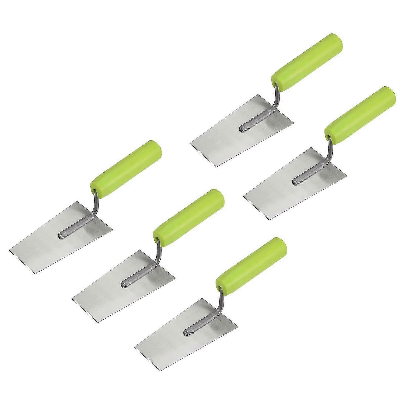 5pcs Flat Masonry Hand Trowel 5.1'x2.9' Drywall Concrete Finishing Building Tool Suitable for Various Brands Carbon Steel Panel with Rubber