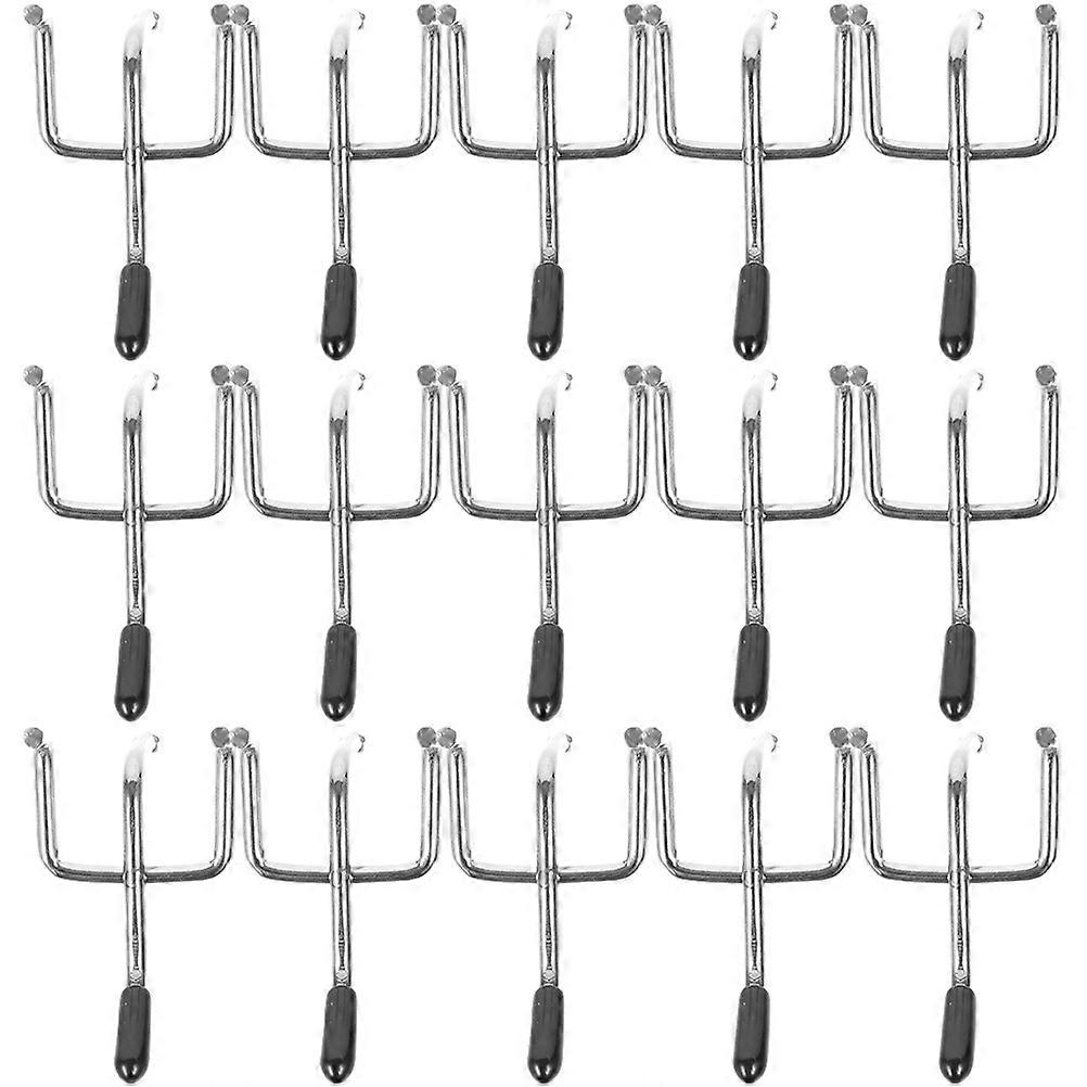 Utility Hooks Iron Home Organization Retail Store Display 5x3.5CM Silver 50Pcs