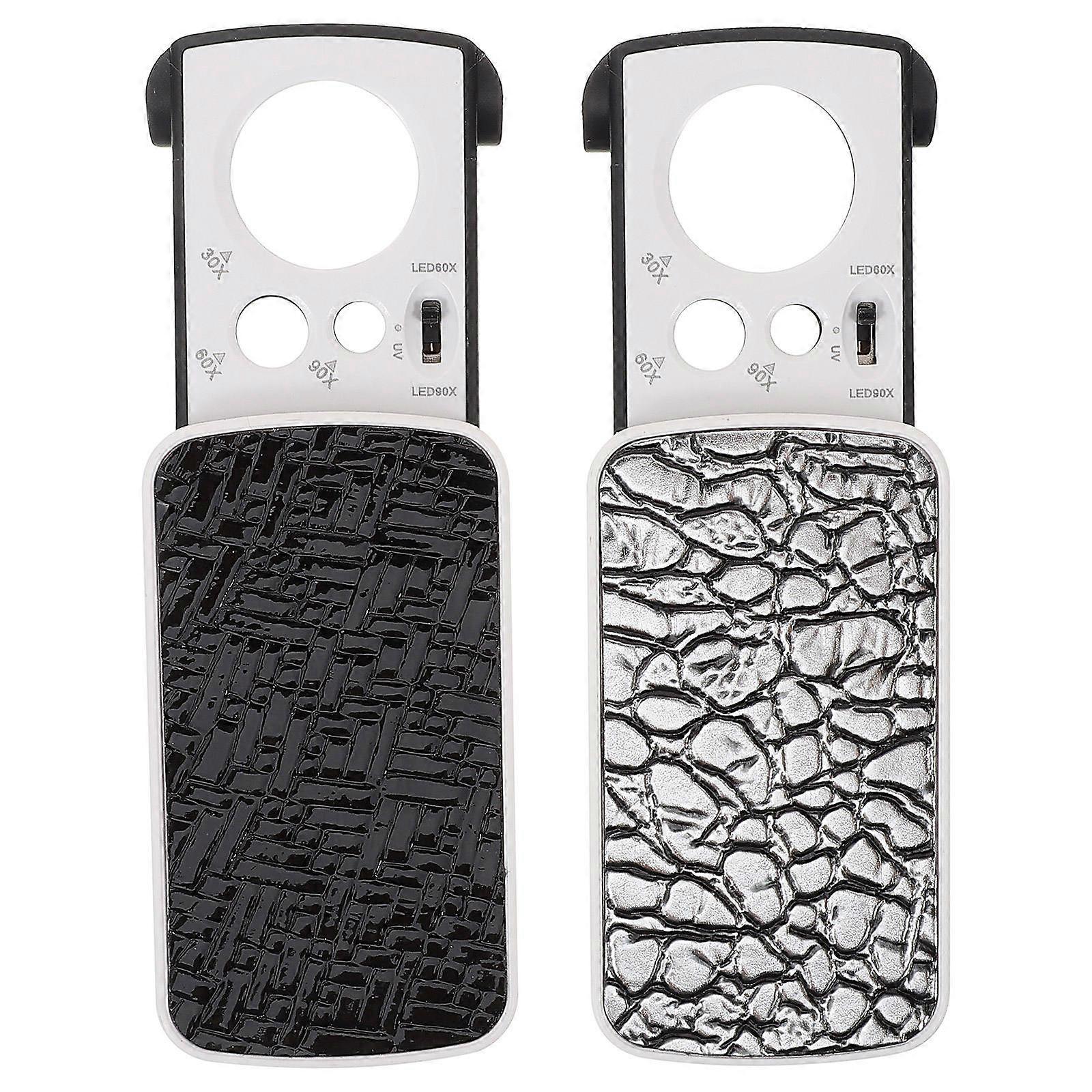 Illuminated Jewelers Loupe Plastic Telescopic Foldable Design For Hobbyists Outdoor Use 90x 2Pack