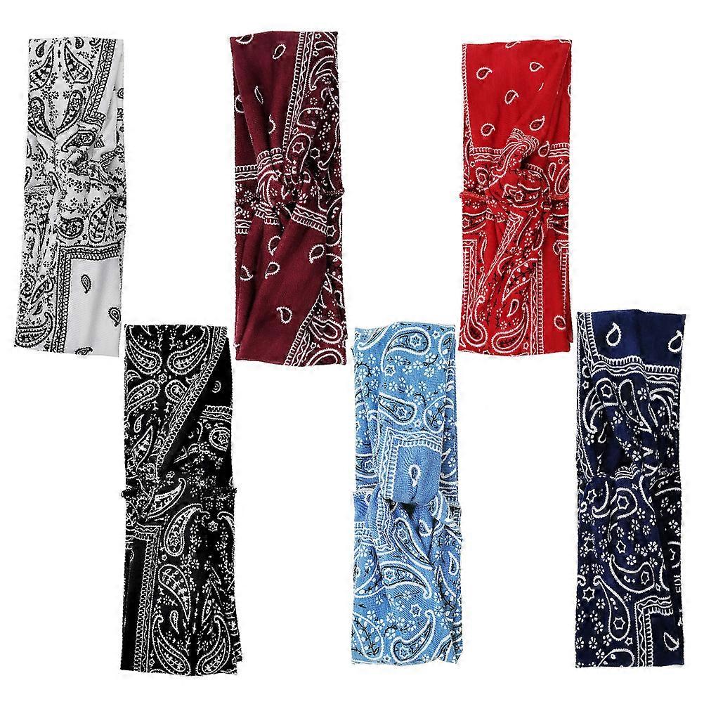 Yoga Headwraps Nonslip Cross Hair Hoops Elastic Headbands Elastic Assorted Color Running 6Pcs
