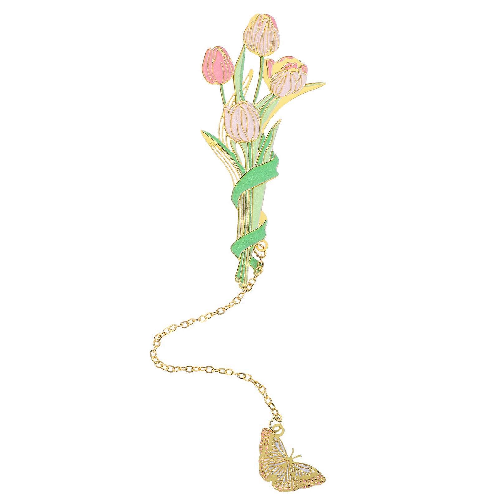 Cute Bookmarks Women Chain Style Design Flower Shape Bookmark Student Teacher 17.50X3.50X0.10CM Book Marking 1Pcs