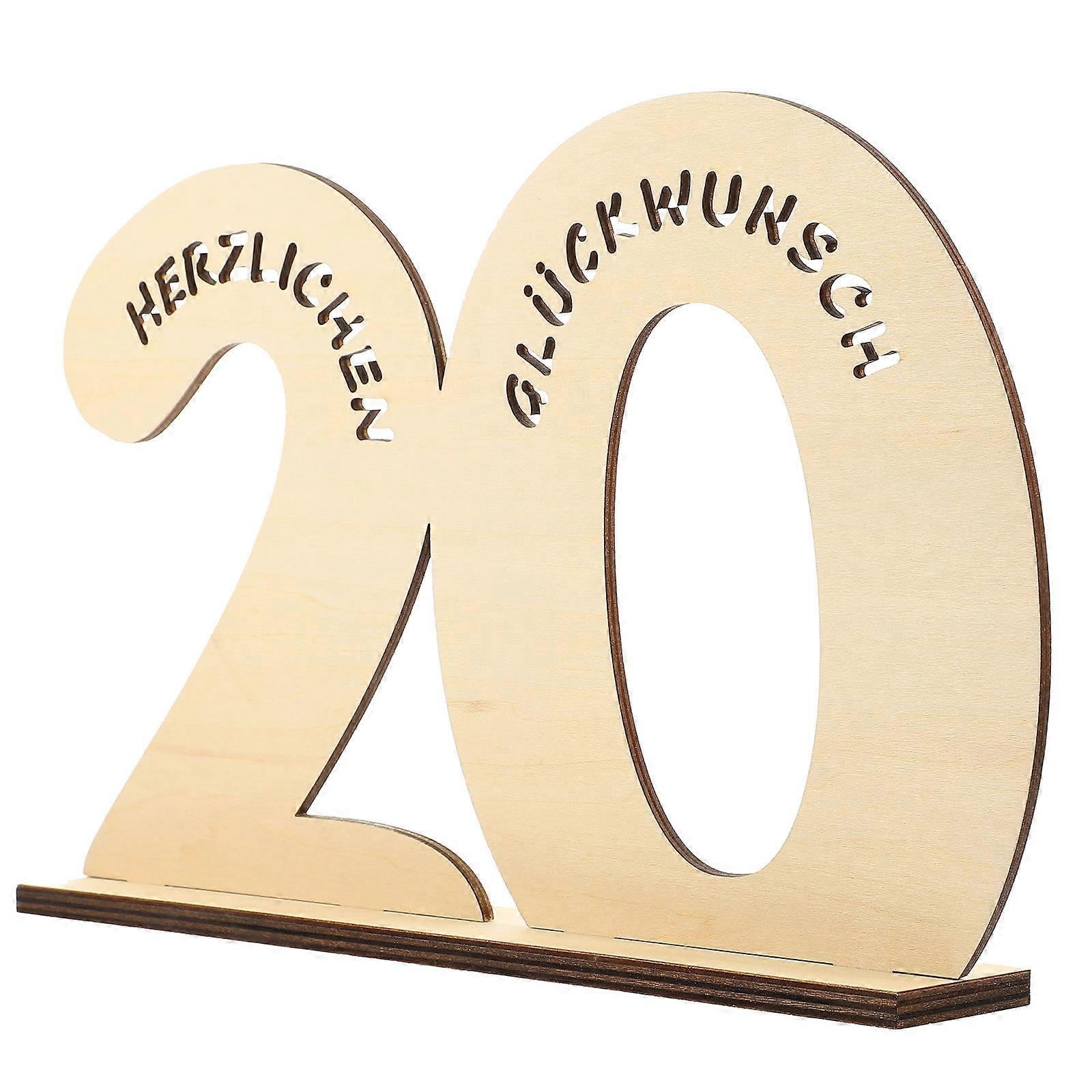 Table Numbers for Wedding Wooden Number Sign Living Room Decor Beige 28.5X18CM 1Pack