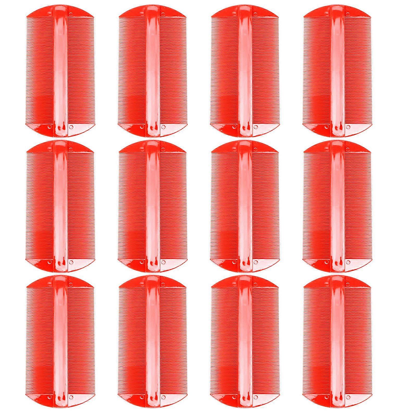 12pcs Fine Toothed Double Sided Combs for Dandruff and Static Removal for Adults, Random Colors