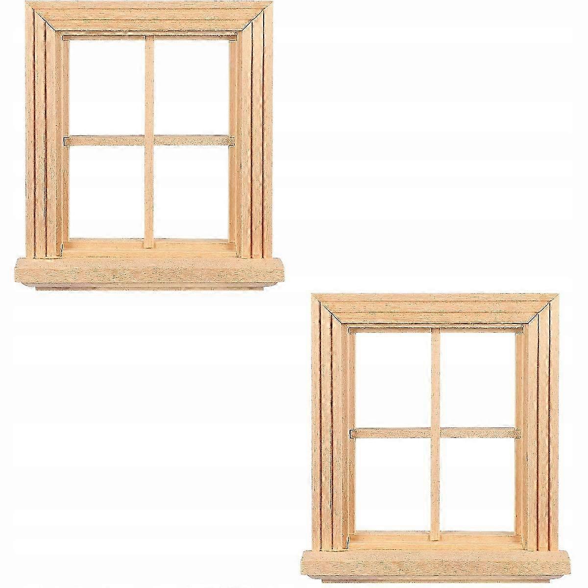 Ordinary Window With Four Panes. Small Wooden One
