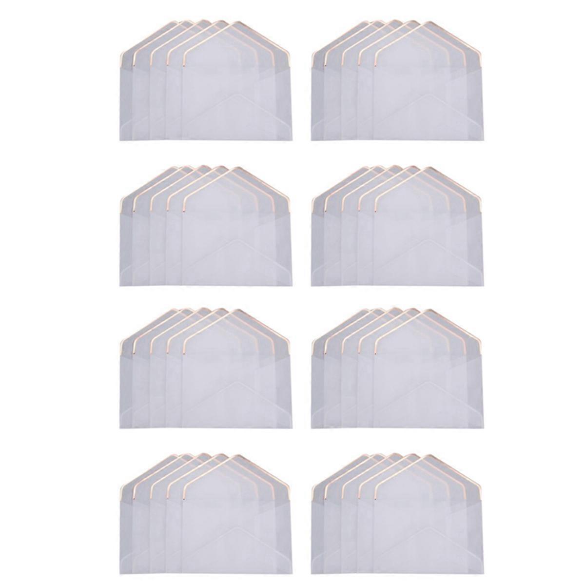 20Pcs/Set Hot Stamping Printing Paper Envelope Transparent Rose Gold