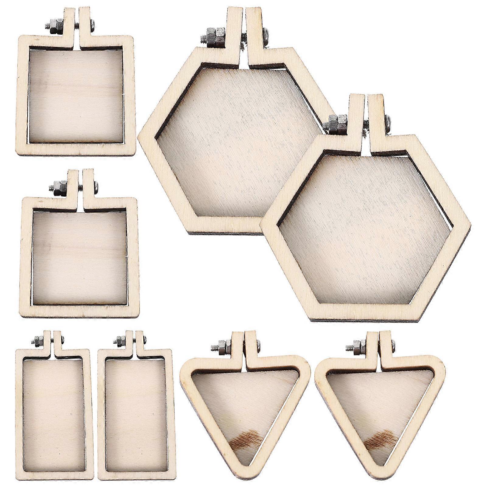 8pcs Mini Embroidery Hoops for Cross Stitch, Tiny Craft Frames for DIY Pendant Making, Durable Material for Home Decor