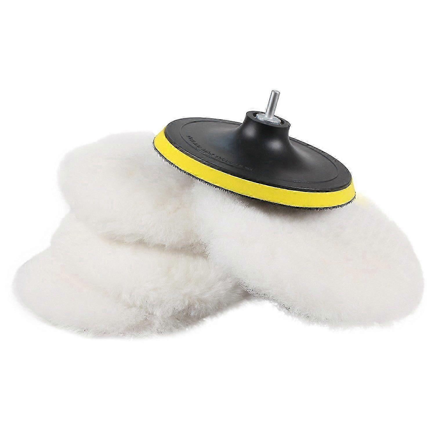 2pcs 150mm Polishing Caps Discs - Sponge Wool Pads, Drill Bit Adapter