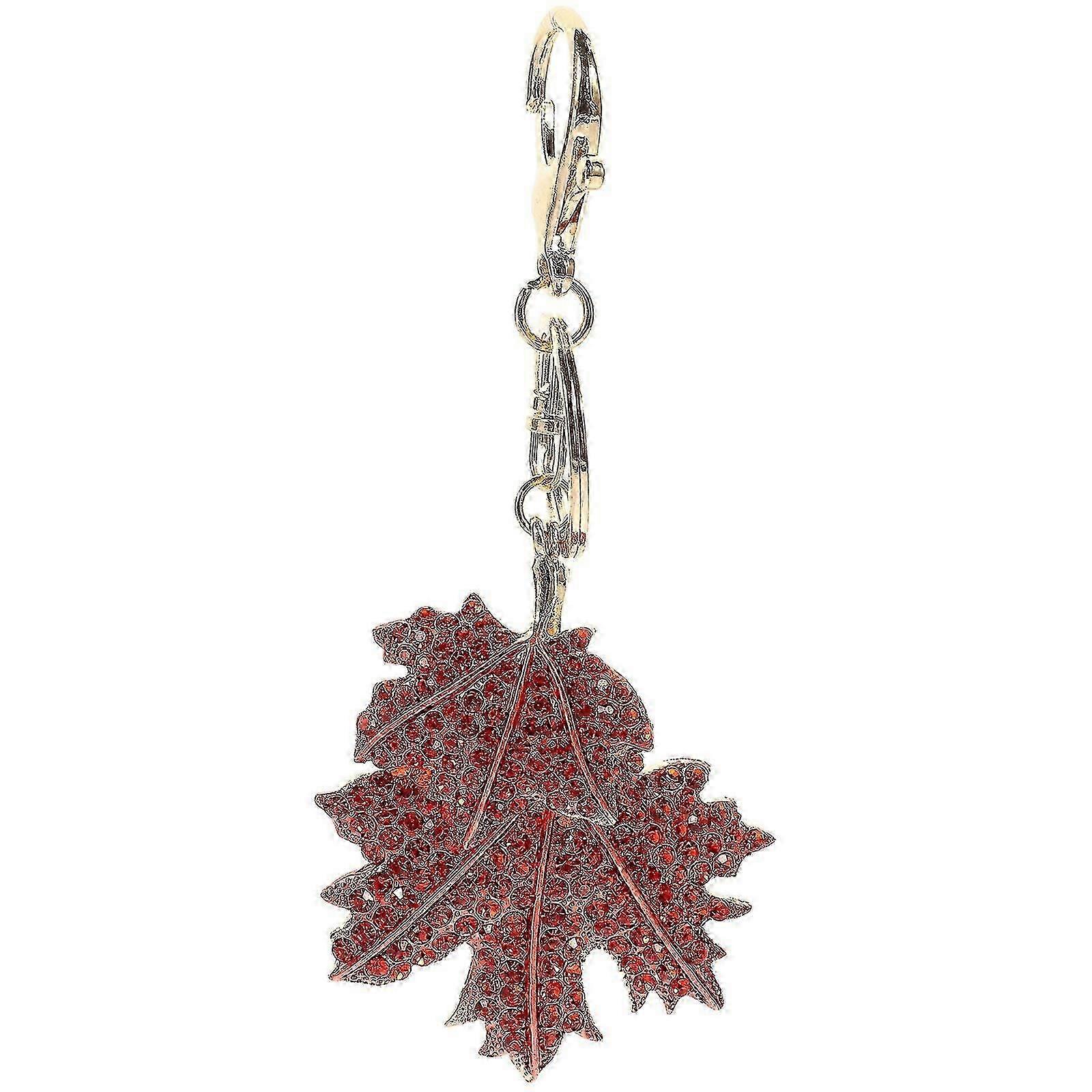 Decorative Metal Keychain Maple Leaf Shape Keychain Exquisite Maple Leaf Hanging Key Ring