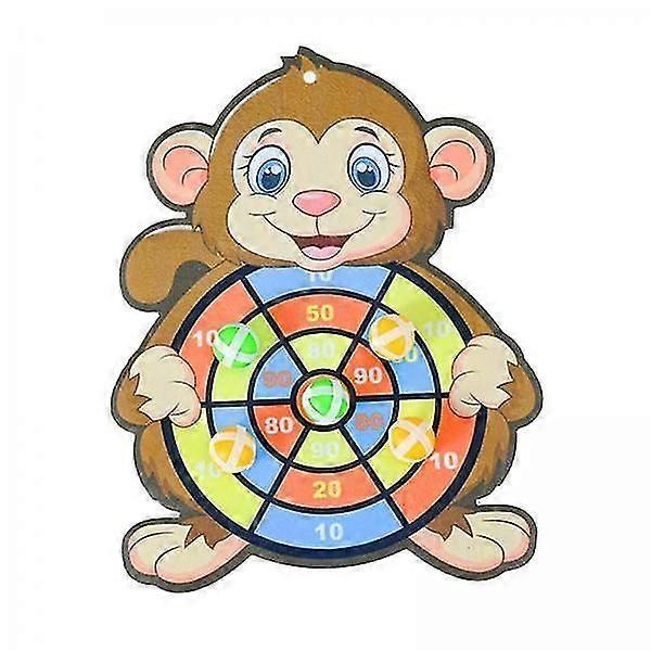 3xSafety Target Sticky Ball Dart Board 6 Balls Throw Party Game Gifts for Kids monkey