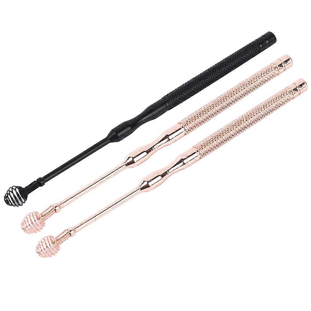 Portable Ear Cleaner Wax Removal Tool Assorted Color 11.5x0.5cm Stainless Steel 3Pcs
