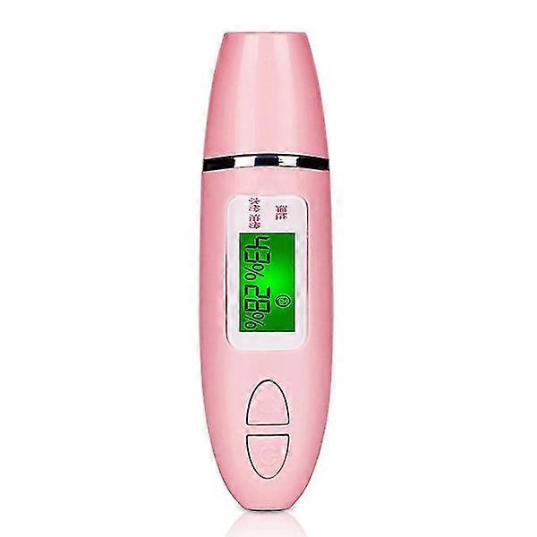 Digital skin detector pen with LCD screen Portable skin analyzer Water oil tester moisture analysis machine (color: pink)