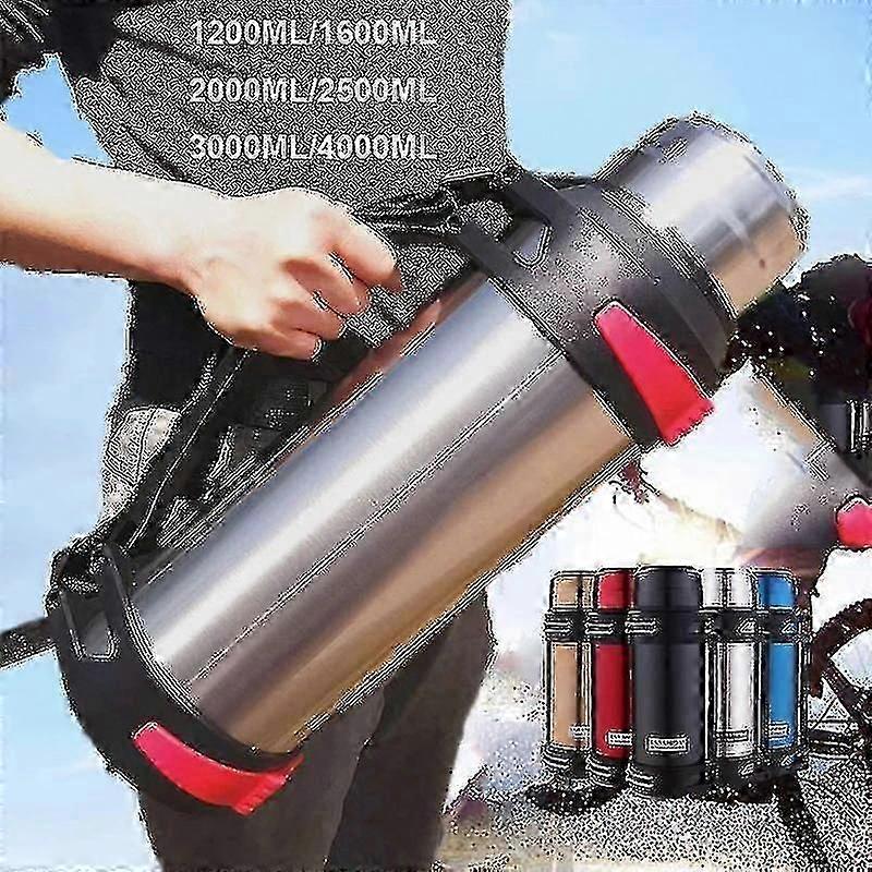 1200-4000ml בקבוק תרמוס גדול בקבוק ואקום צלוחיות נירוסטה מים מבודדים תרמית עם רצועה 48 שעות אינסלציה
