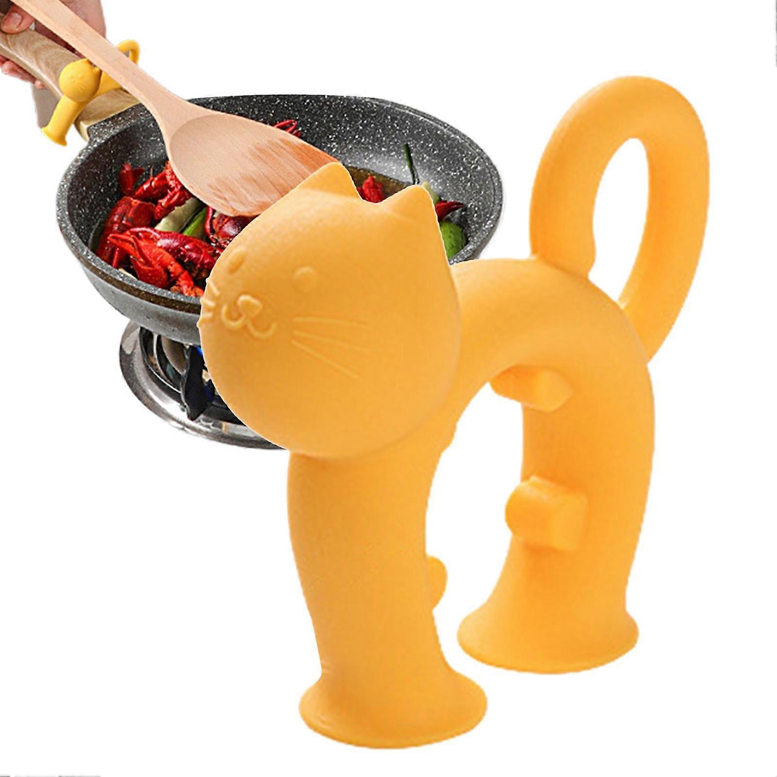 spoon rest, spatula rack cat spoon cooking shelf silicone spatula rest for adults families