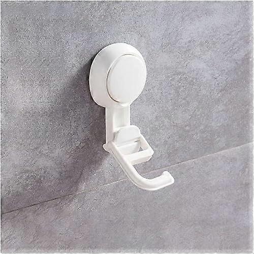 Mop and broom holder, wallmounted, waterproof, nodrill for hanging mops, bath ball white 6.5x8x11.5cm