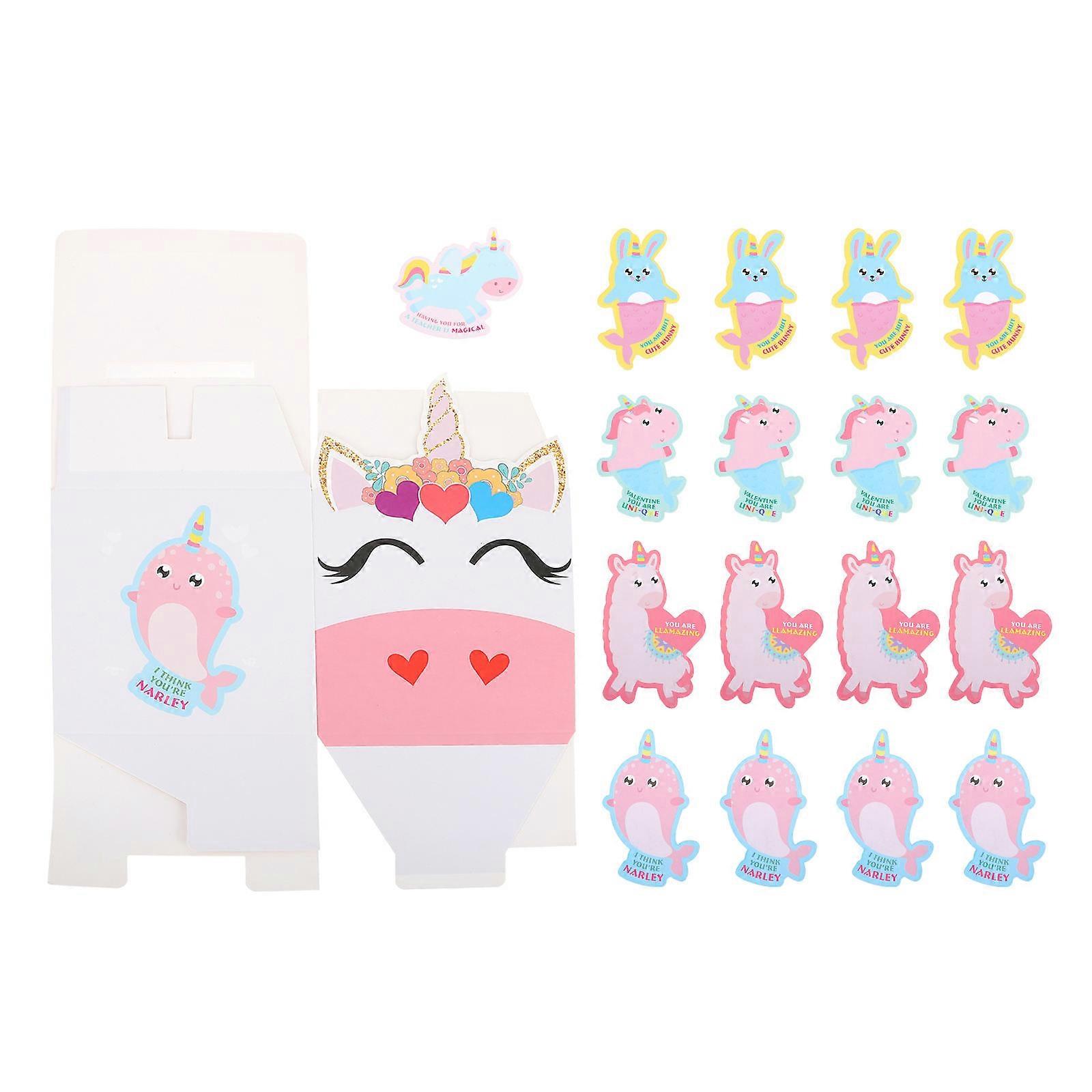 Kids Valentines Cards Valentines Cards Assorted Color Rectangular 21x14cm Greeting 1Set