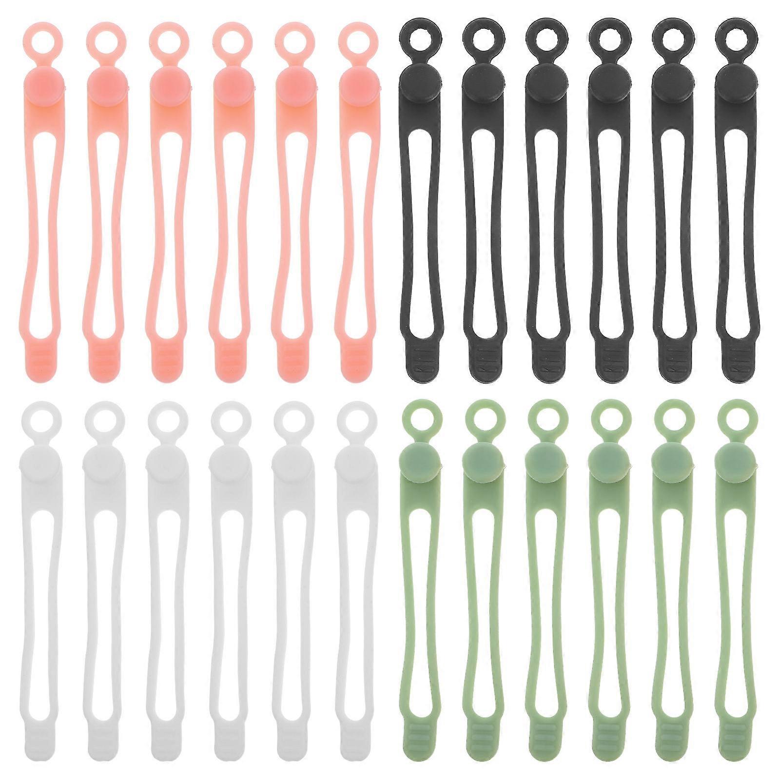 Cord Management Tie Cable Organizers Travel Accessories Green 10.50X1.20X1.00CM Preventing Tangles 24Pcs