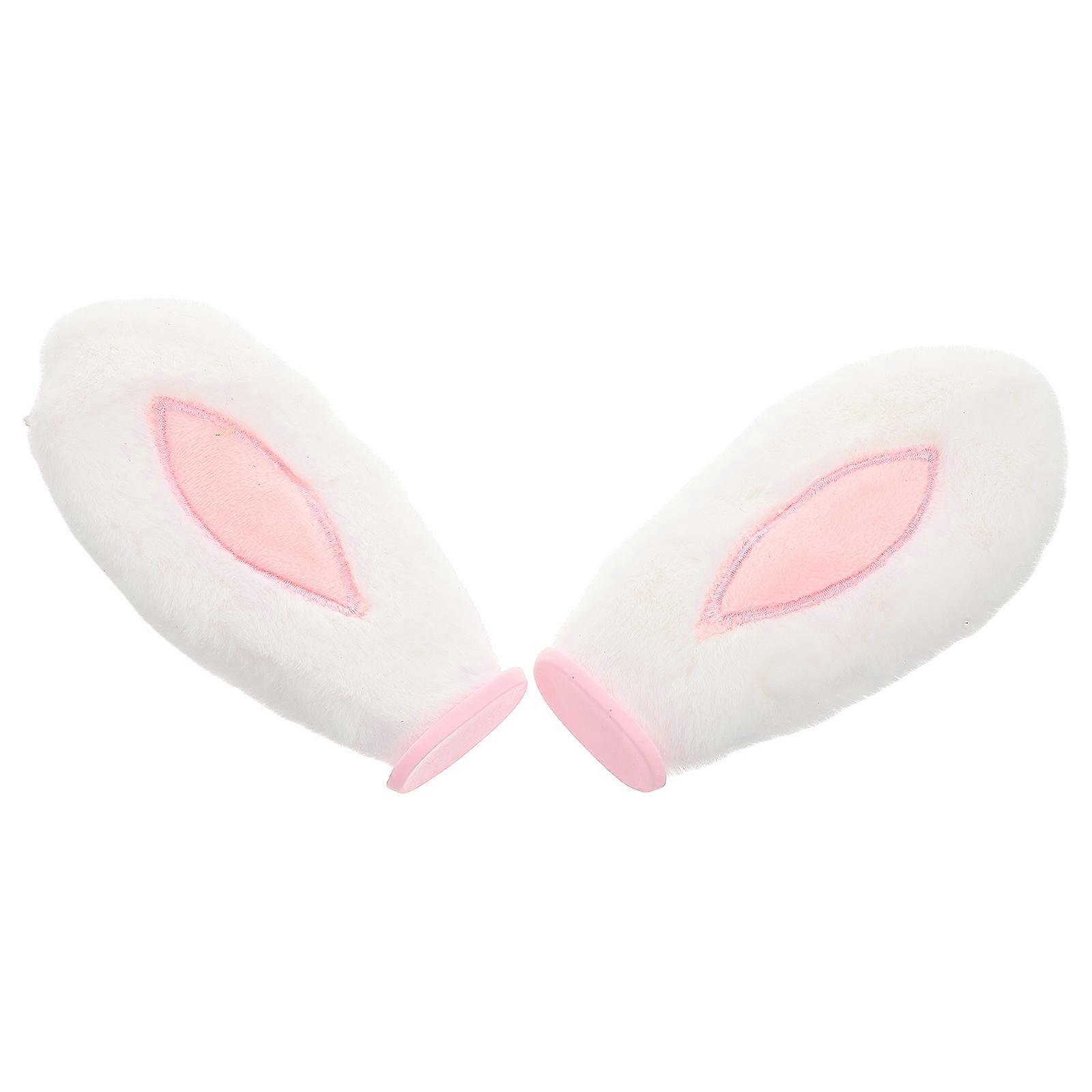 Decoration Pink Bunny Ears for Motorcycles Plush Material 2Pcs