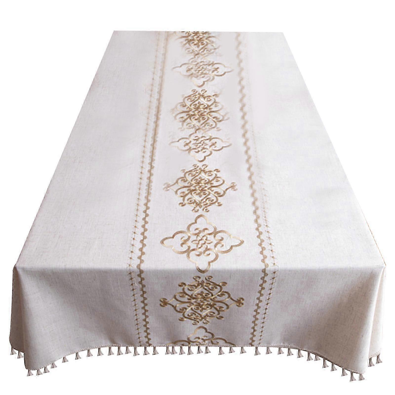 2025 Latest Model Flower Pattern Tablecloth Cotton Linen Blend Rectangular Dining Table Co