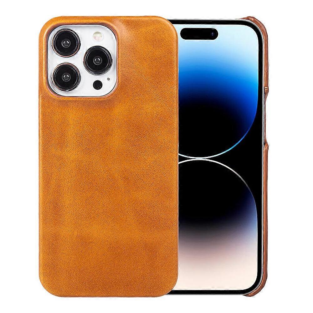 Case For Iphone 13 Yellow Leather No3573