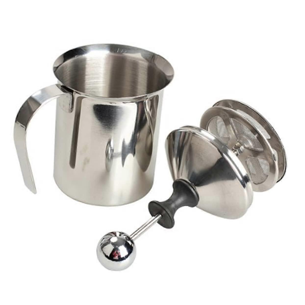 Stainless Steel Milk Frother 400 ml Double Mesh Heat Resistant Handle for Latte Art