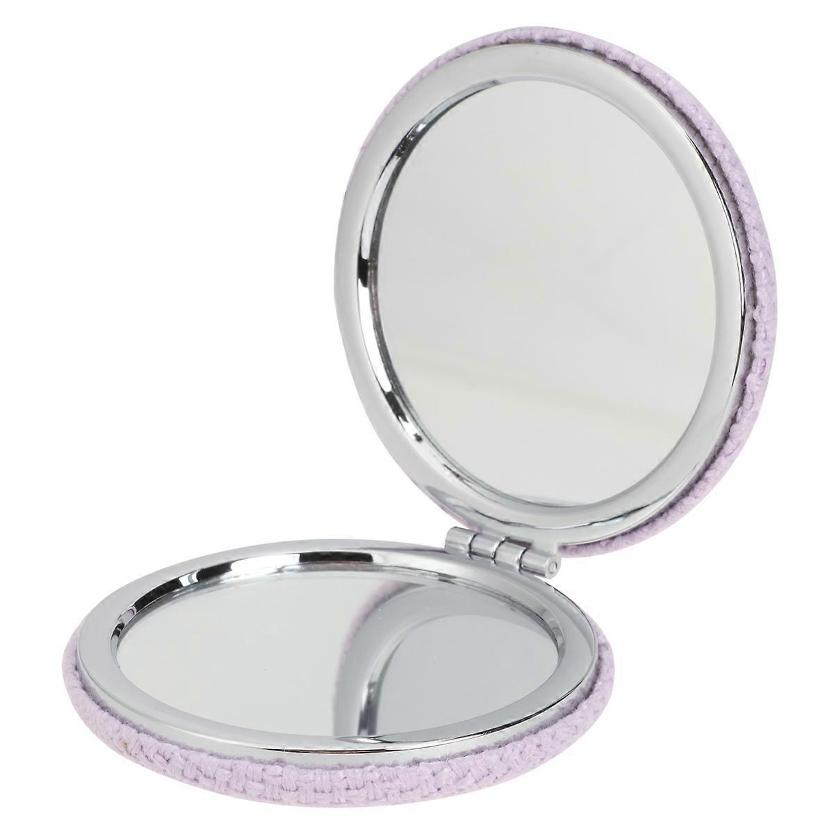 Fold Up Mirror Creative Cartoon Pattern Mirror Cloth Art Double Sided Folding Makeup Mirror Travel Girls 1Set