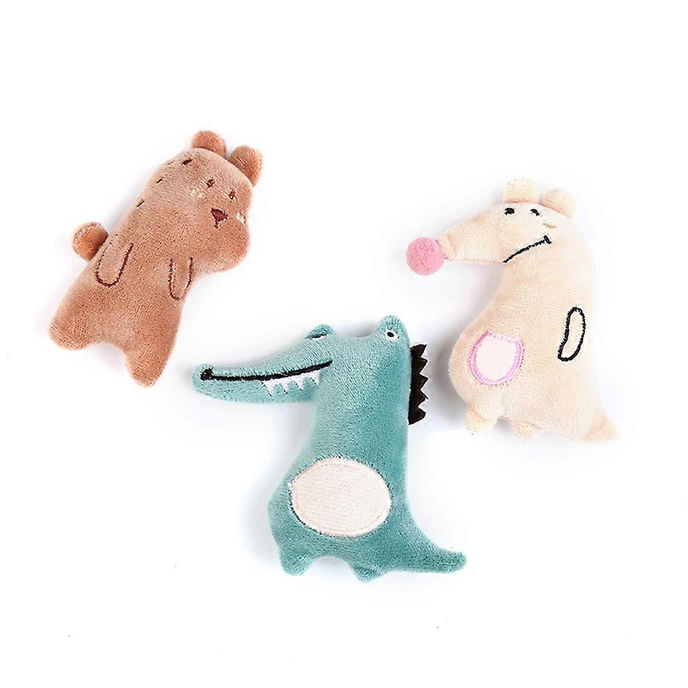 Kitten Toys Cat Cute Toy Creative Pet Training Toy Plush Toy Assorted Color 10.6X7.8CM 3Pcs