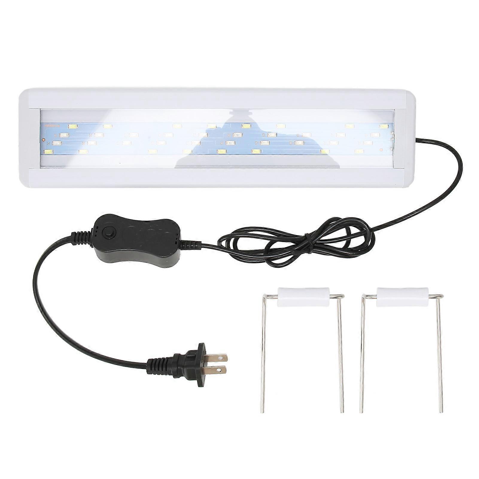 LED Aquarium Light 4 Rows 3 Color Modes Splash Proof Fish Tank Plant Lamp with Extendable Bracket US Plug 110V