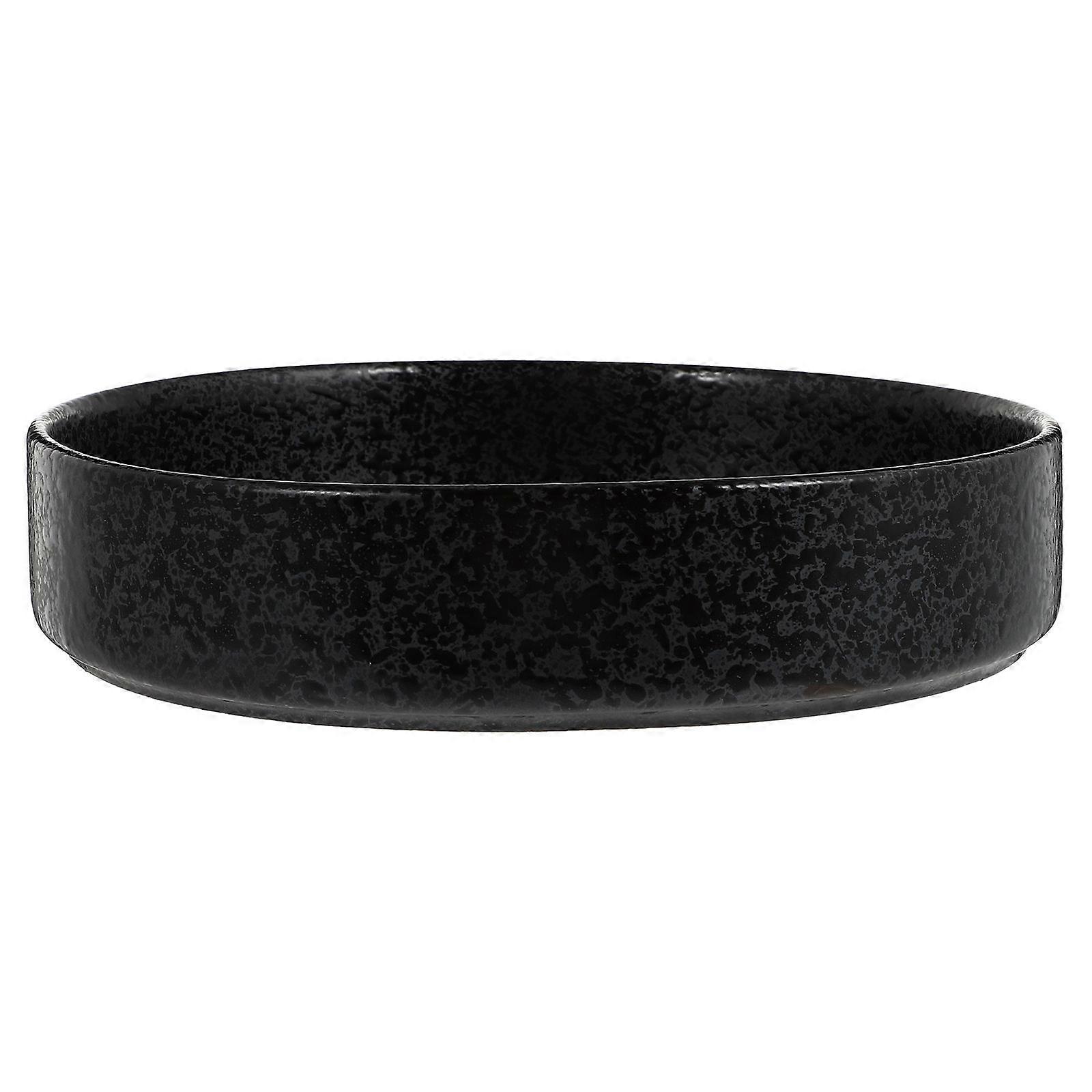 Ceramic Flowerpot Dish 1Pcs Black Durable Ceramic Plant Pot for Storage