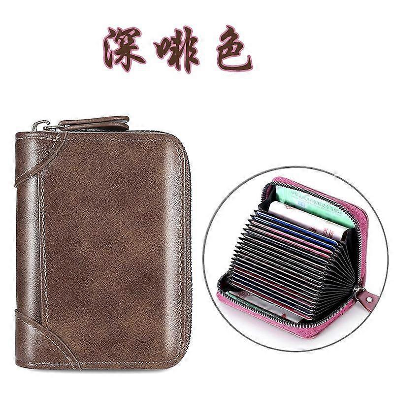 Compact Accordion Zipper Card Holder Wallet With Multiple Slots Portable Multi-Card Organizer For Credit Cards Id Travel And Business