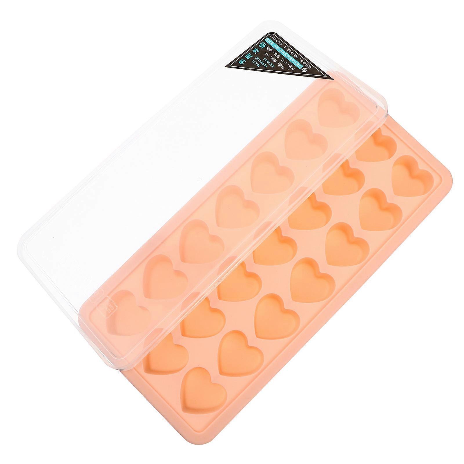 Heart Shape Fillable Trays Press Type Ice Tray Flexible Material For Adults Families Party 1Set
