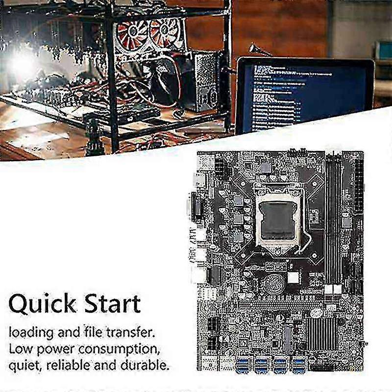 8 Gpu Usb B75 Btc Mboard+cpu+2x4g Ddr3 Ram+fan+ Grease+sata Cable+s Cable A