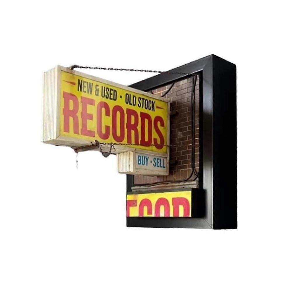 レトロなレコード店の壁のライトビンテージ壁の装飾音楽室バースタジオの装飾