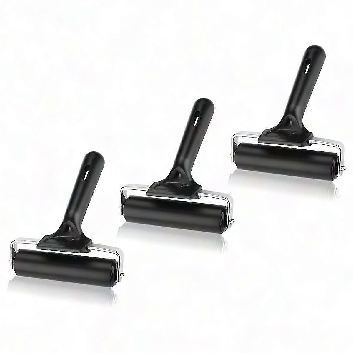 3 Pcs Rubber Brayer Roller Stamping Roller Gluing Roller Tool