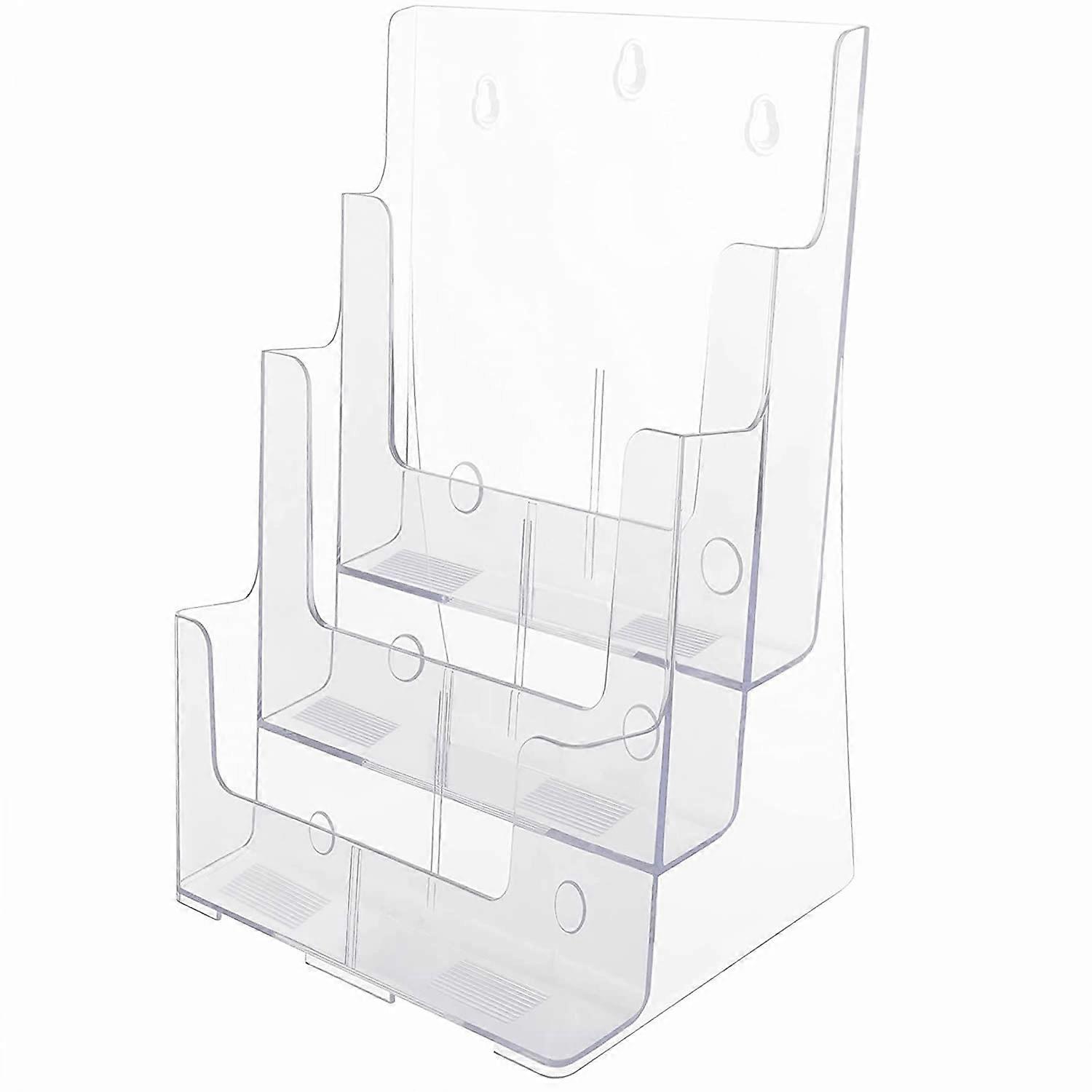3Tier A4 Acrylic Brochure Stand – Tabletop or WallMounted Flyer Holder (TKD8630)