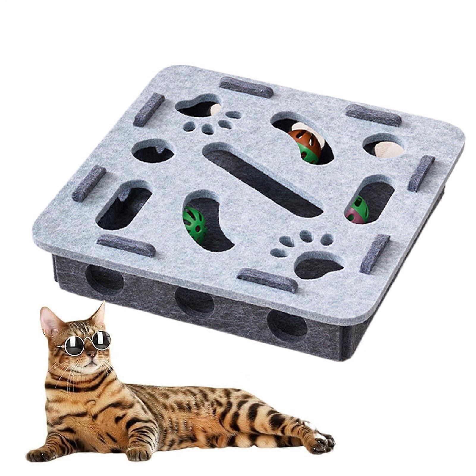 Interactive cat toy, maze with balls, for indoor training of kittens