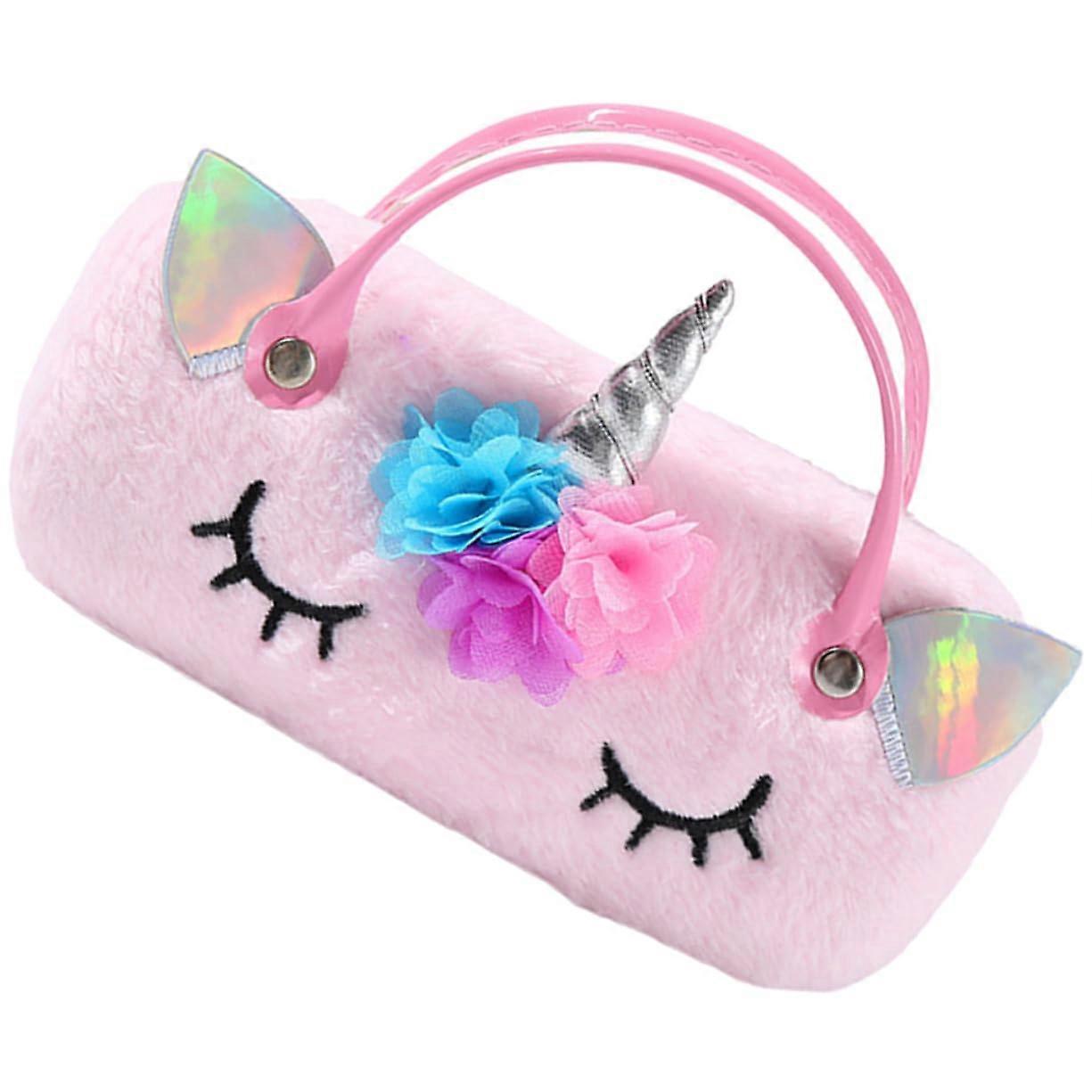 Plush Glasses Case For Sunglasses Pink Pressure-Resistant Portable Case