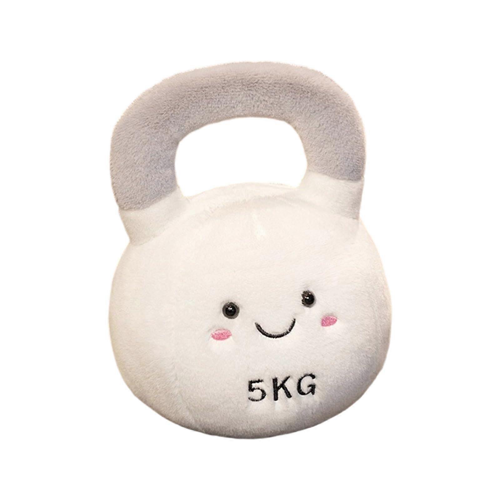 Wonderful Fitness Plush Toy Set for Infants, Soft Kettlebell Design, Safe Chewable Gift, White'